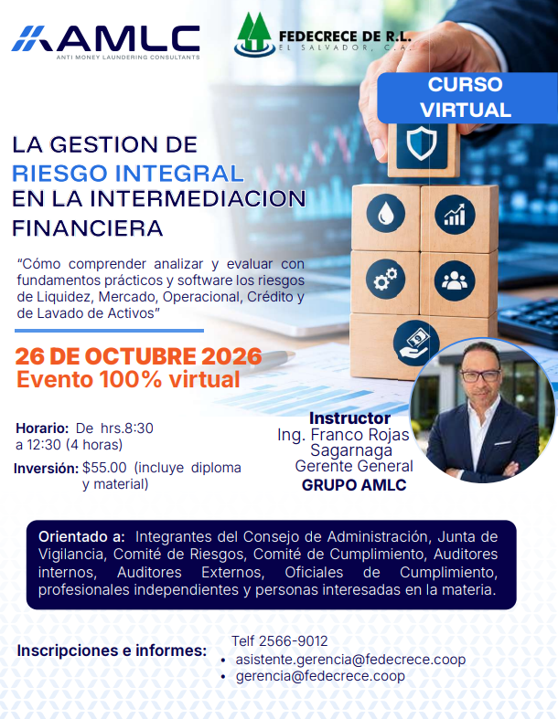 En octubre, prevención del lavado de dinero: curso virtual sobre gestión de riesgo integral en la intermediación financiera